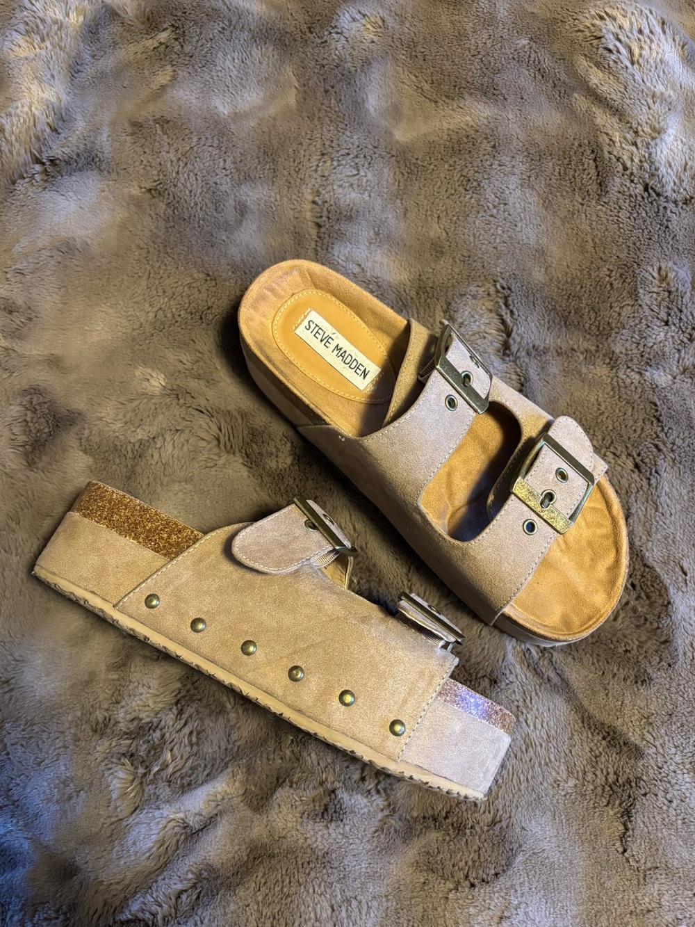 Steve Madden, tan Kali platform sandals